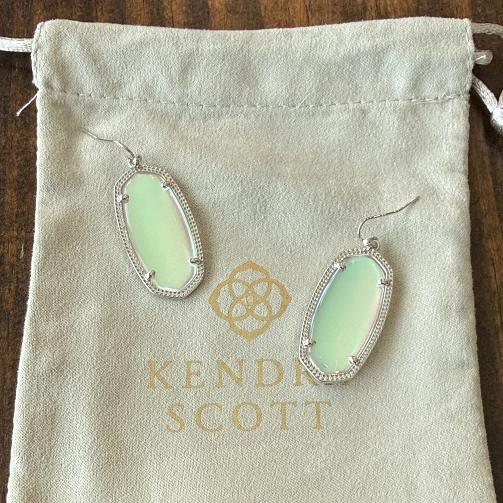 Kendra Scott Silver and Mint Earrings